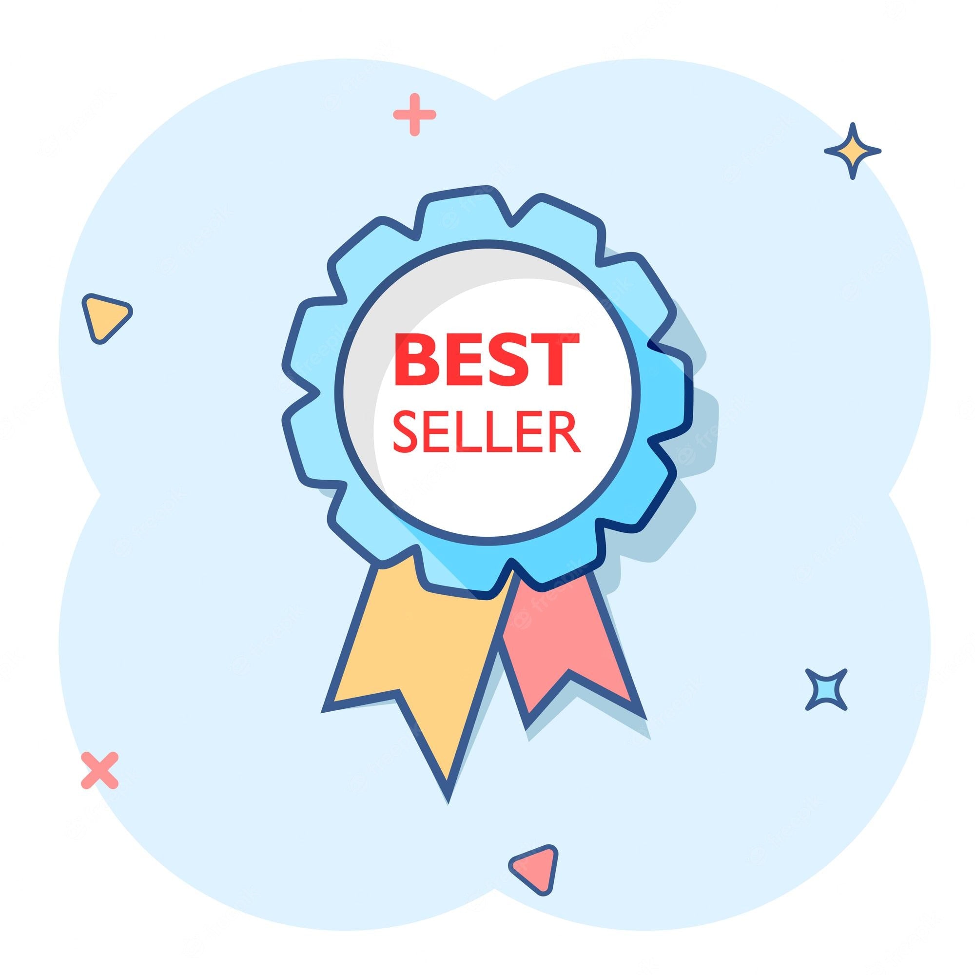 Best seller sticker or badge. Shiny label for top book sellers in cartoon  style. Vector illustration isolated on white background Stock Vector Image  & Art - Alamy