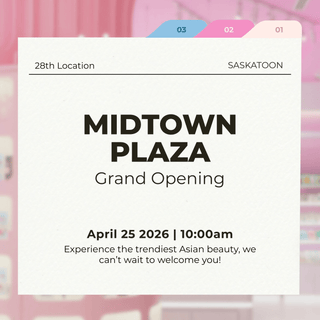 Kiokii and... is Coming to Saskatoon! Midtown Plaza Grand Opening - Kiokii and...