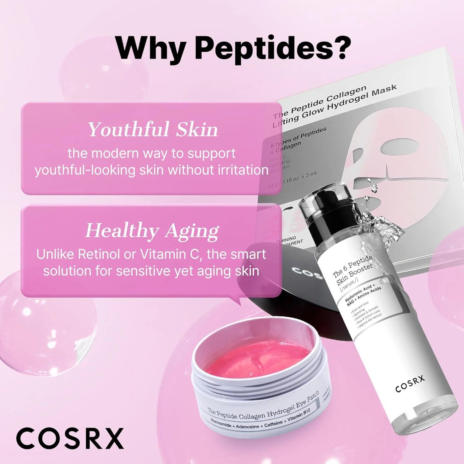 COSRX Masque Hydrogel Éclat Liftant au Collagène et Peptides 3 pièces