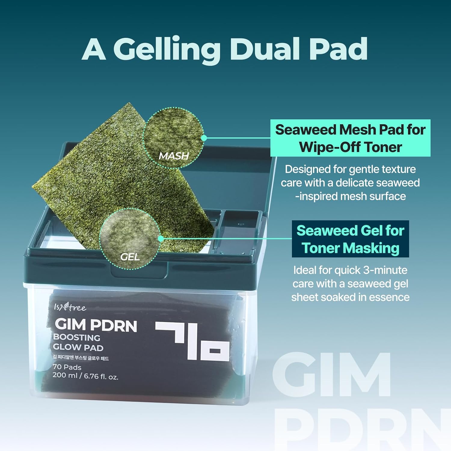Isntree Gim PDRN Boosting Glow Pad 70 tampons