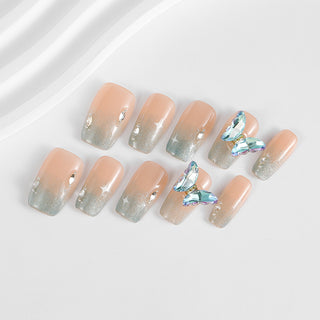 Kiokii Handmade Press-On Nails-Blue Butterfly