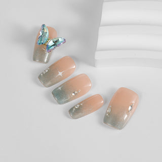 Kiokii Handmade Press-On Nails-Blue Butterfly