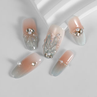 Kiokii Handmade Press-On Nails-Nude Pink Gradient