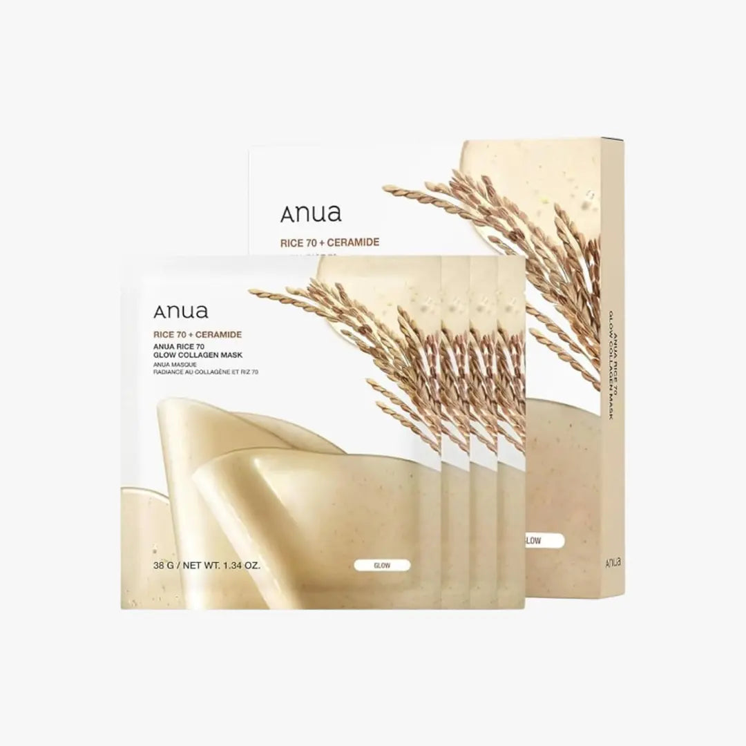 Anua Rice 70 Glow Collagen Mask (box/single) - Kiokii and...