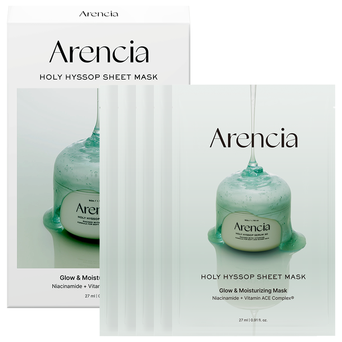 Arencia Holy Hyssop Mask Sheet 5pcs