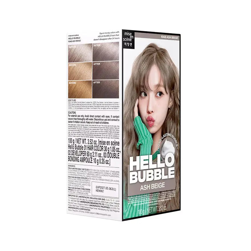 MISE EN SCENE Hello Bubble 10AB Ash Beige 2025 (Winter - Aespa) 100g by Mise En Scene – Hair Color