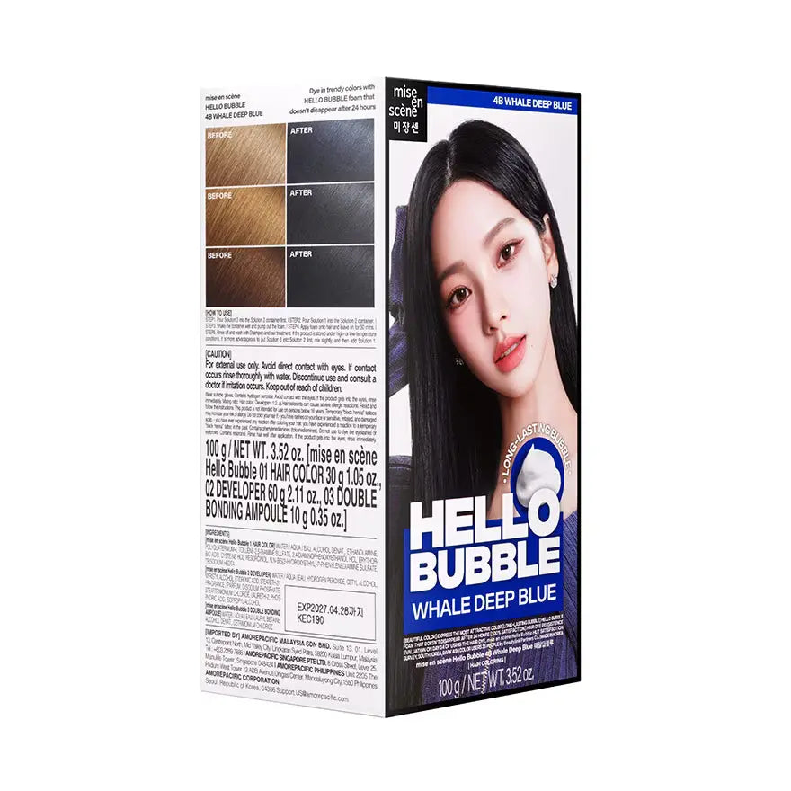 MISE EN SCENE Hello Bubble 4B Whale Deep Blue 2025 (Karina - Aespa) 100g by Mise En Scene – Hair Color