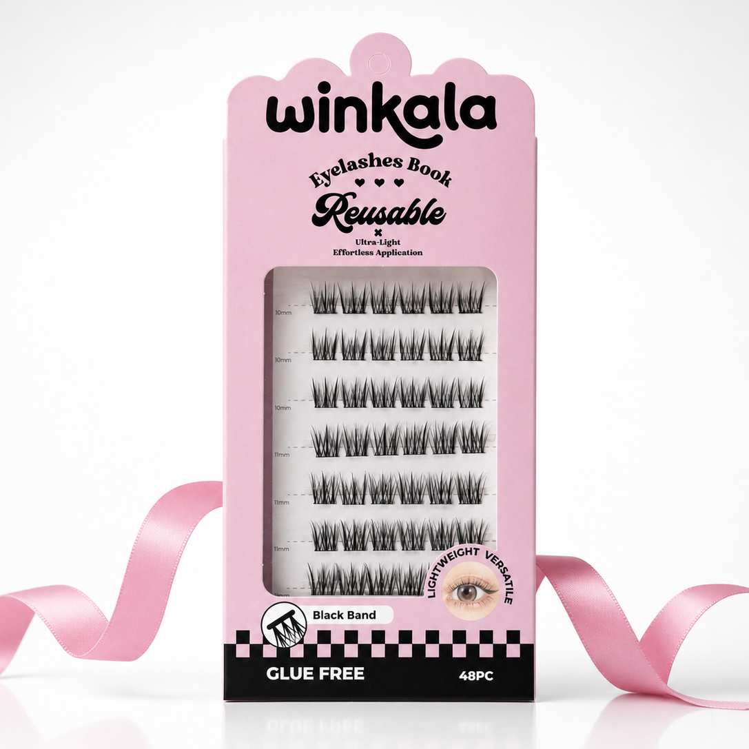 WINKALA Eyelashes Book - Reusable & Glue Free (Lightweight Versatile) 10-12mm