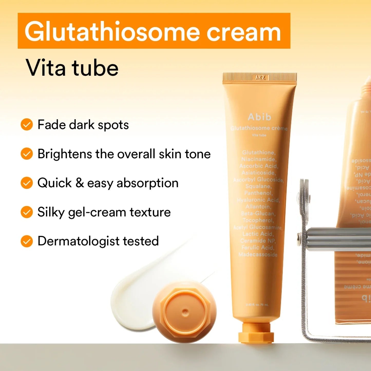 Abib Glutathiosome Crème Vita Tube 75ml | Abib Lotion & Cream