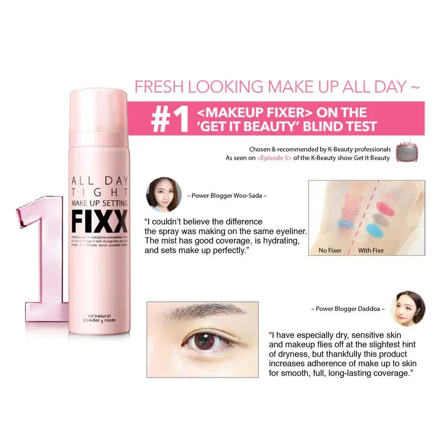 So Natural All Day Tight Make Up Setting Fixer (75ml/35ml) by So Natural – Setting Powder & Spray