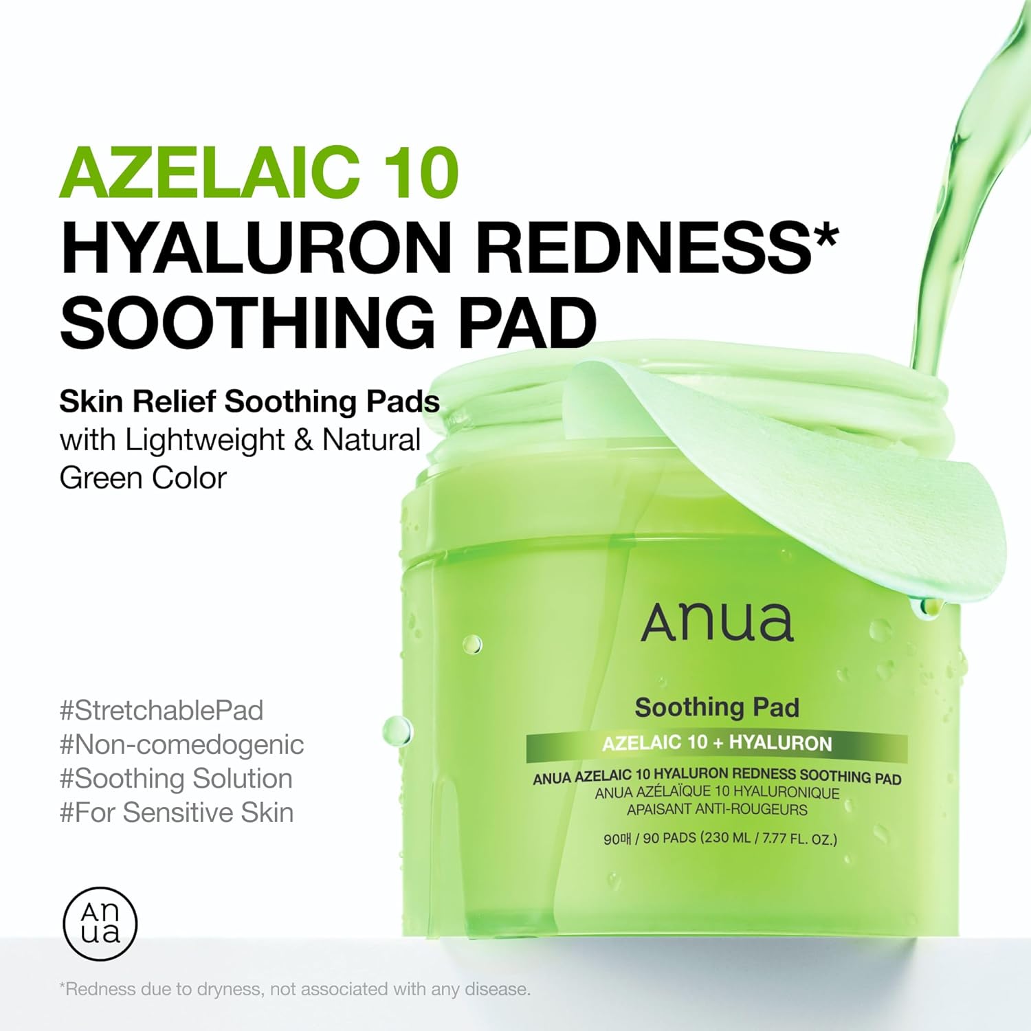 Anua Azelaic Acid 10 Hyaluron Redness Soothing Pad 90 pads by Anua – Toner Pads
