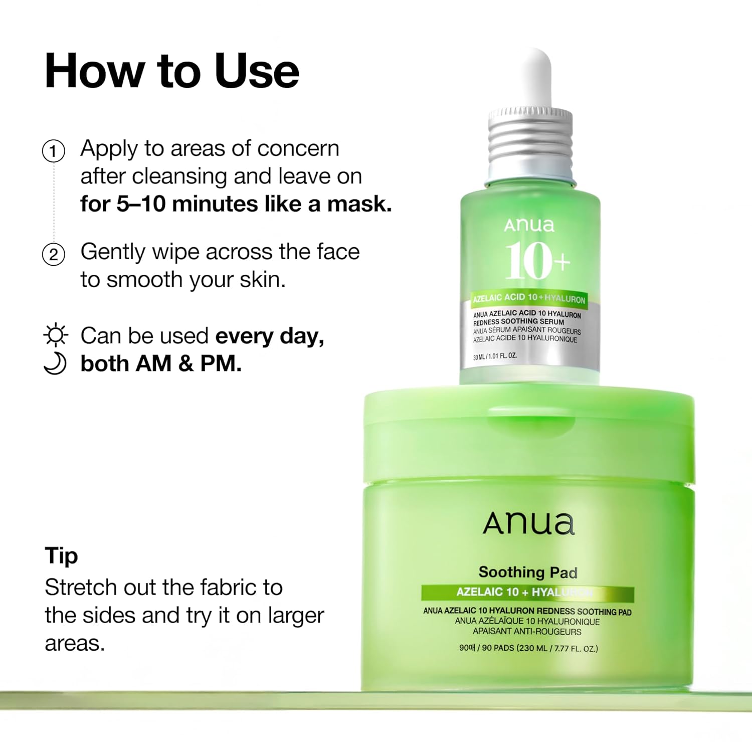 Anua Azelaic Acid 10 Hyaluron Redness Soothing Pad 90 pads by Anua – Toner Pads