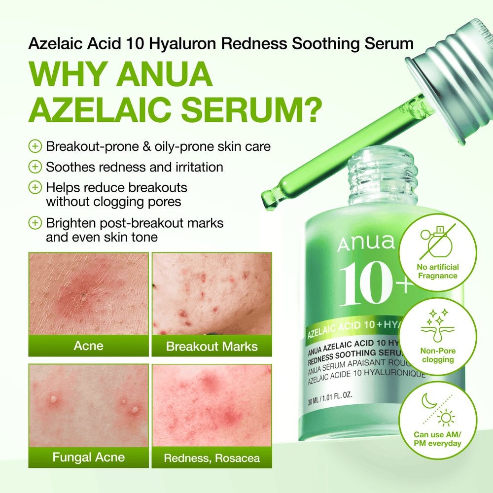 Anua Azelaic Acid 10 Hyaluron Redness Soothing Serum 30ml by Anua – Serum & Ampoule