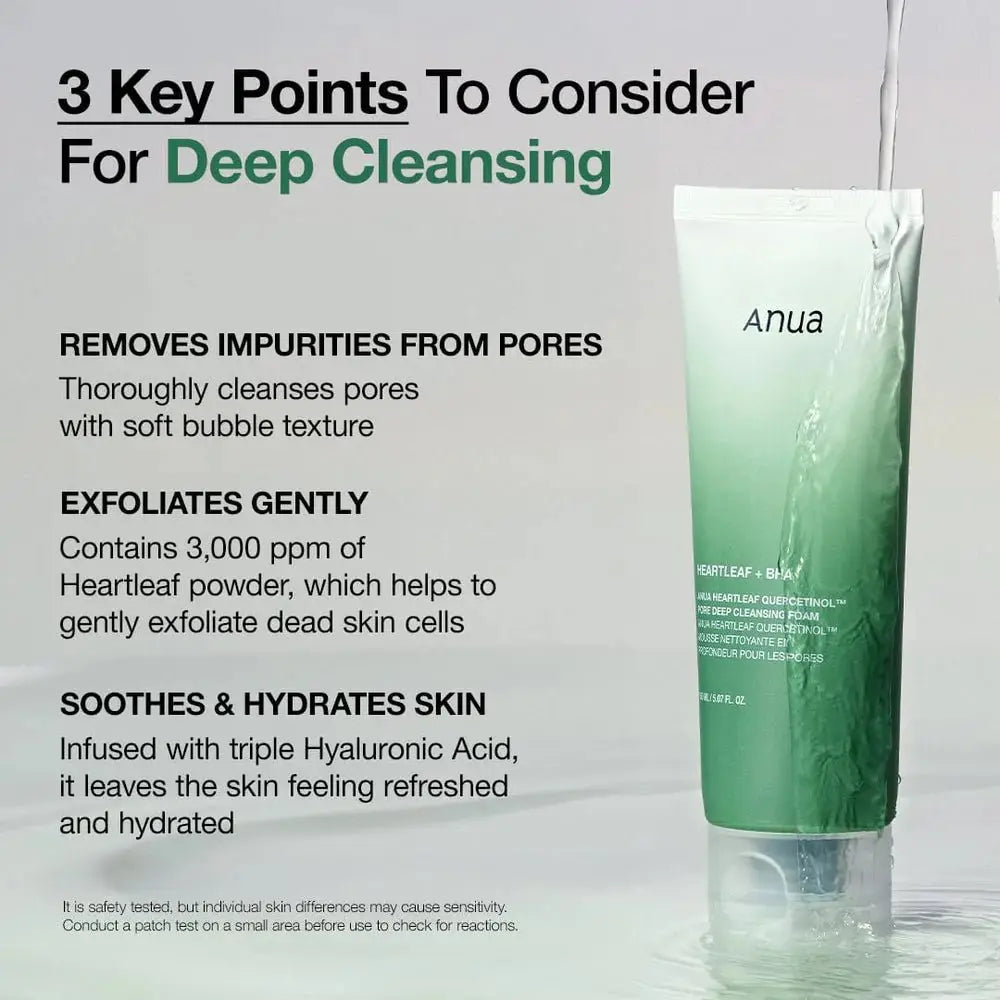 Anua Heartleaf Quercetinol Pore Deep Cleansing Foam 150ml by Anua – Facial Cleanser