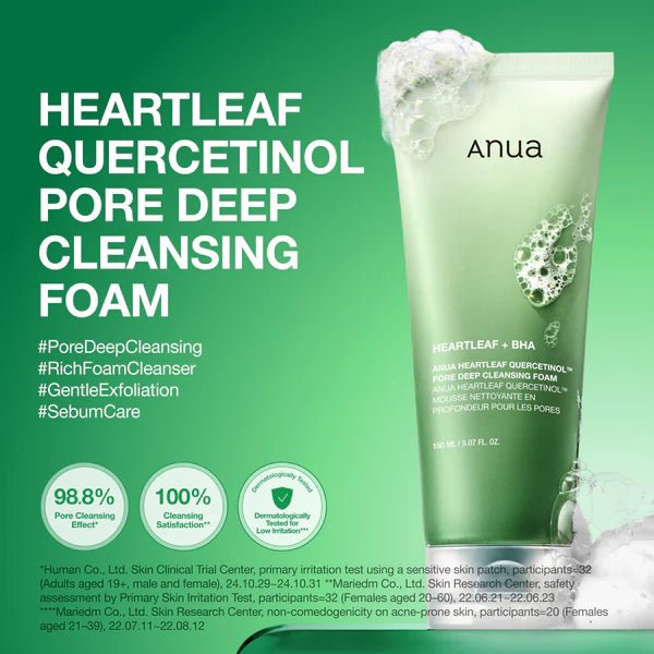 Anua Niacinamide 10% TXA 4% Serum 30ml + Heartleaf Quercetinol Cleansing Foam 150ml by Anua – Bundle