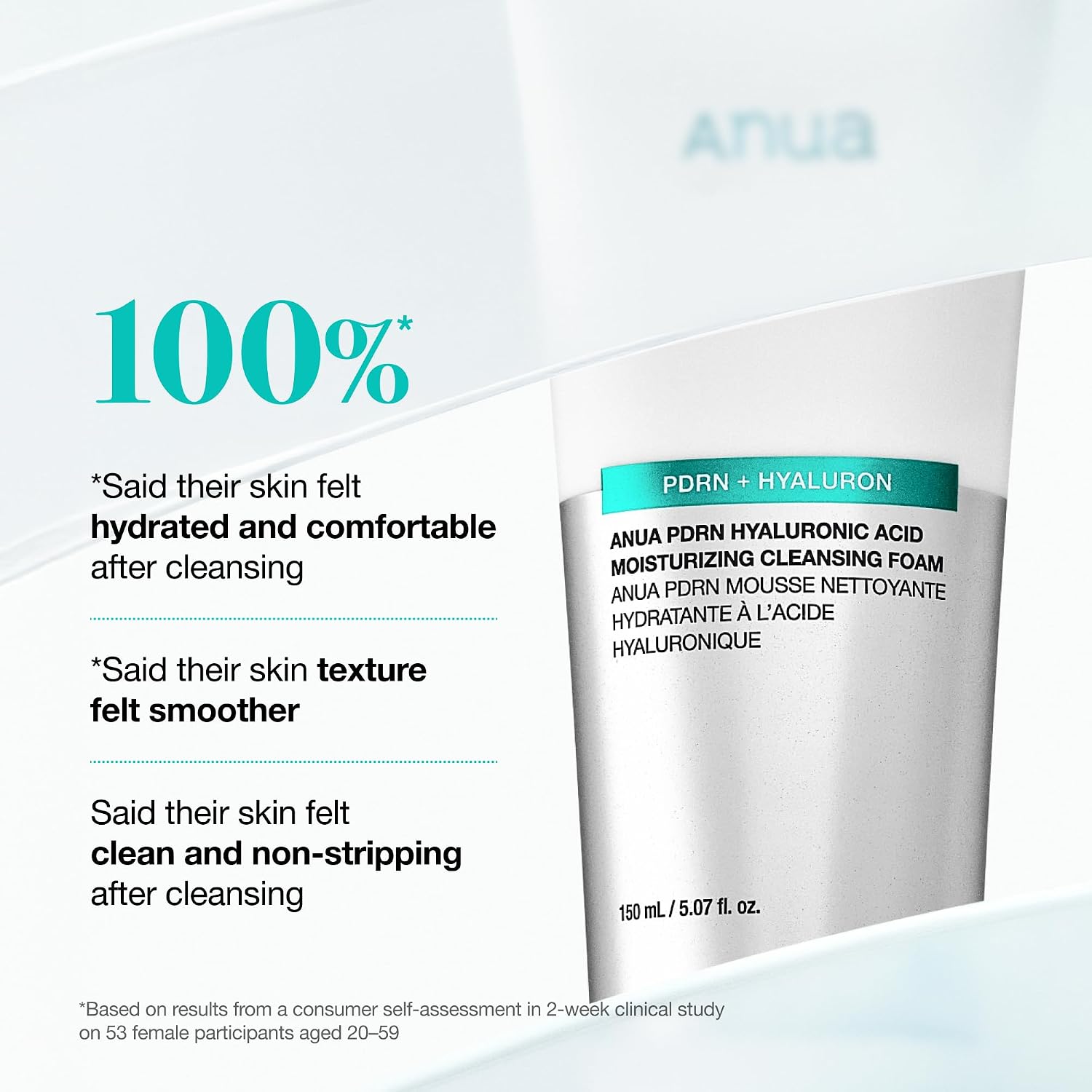 ANUA PDRN Hyaluronic Acid Moisturizing Cleansing Foam 150ml by Anua – Facial Cleanser