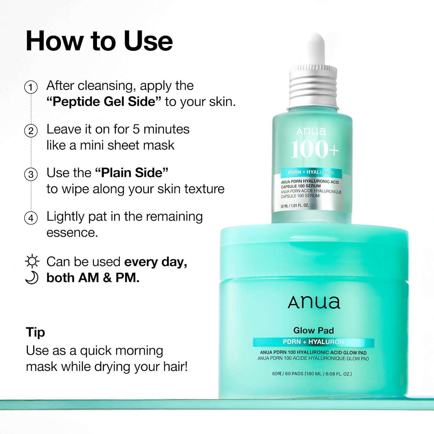 Anua PDRN Hyaluronic Glow Pad 60 pads by Anua – Toner Pads