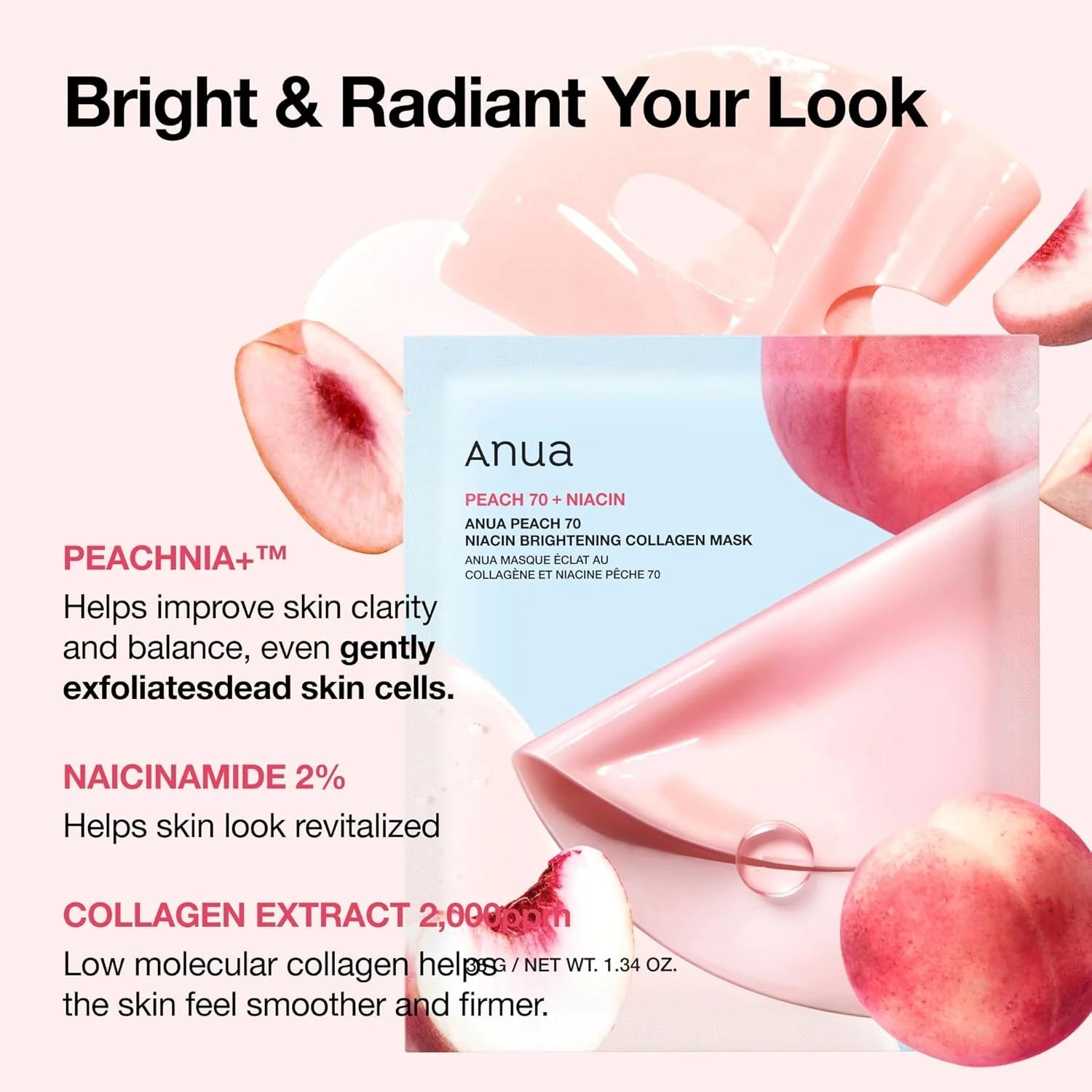Anua Peach 70 Niacin Brightening Collagen Mask by Anua – Sheet Mask
