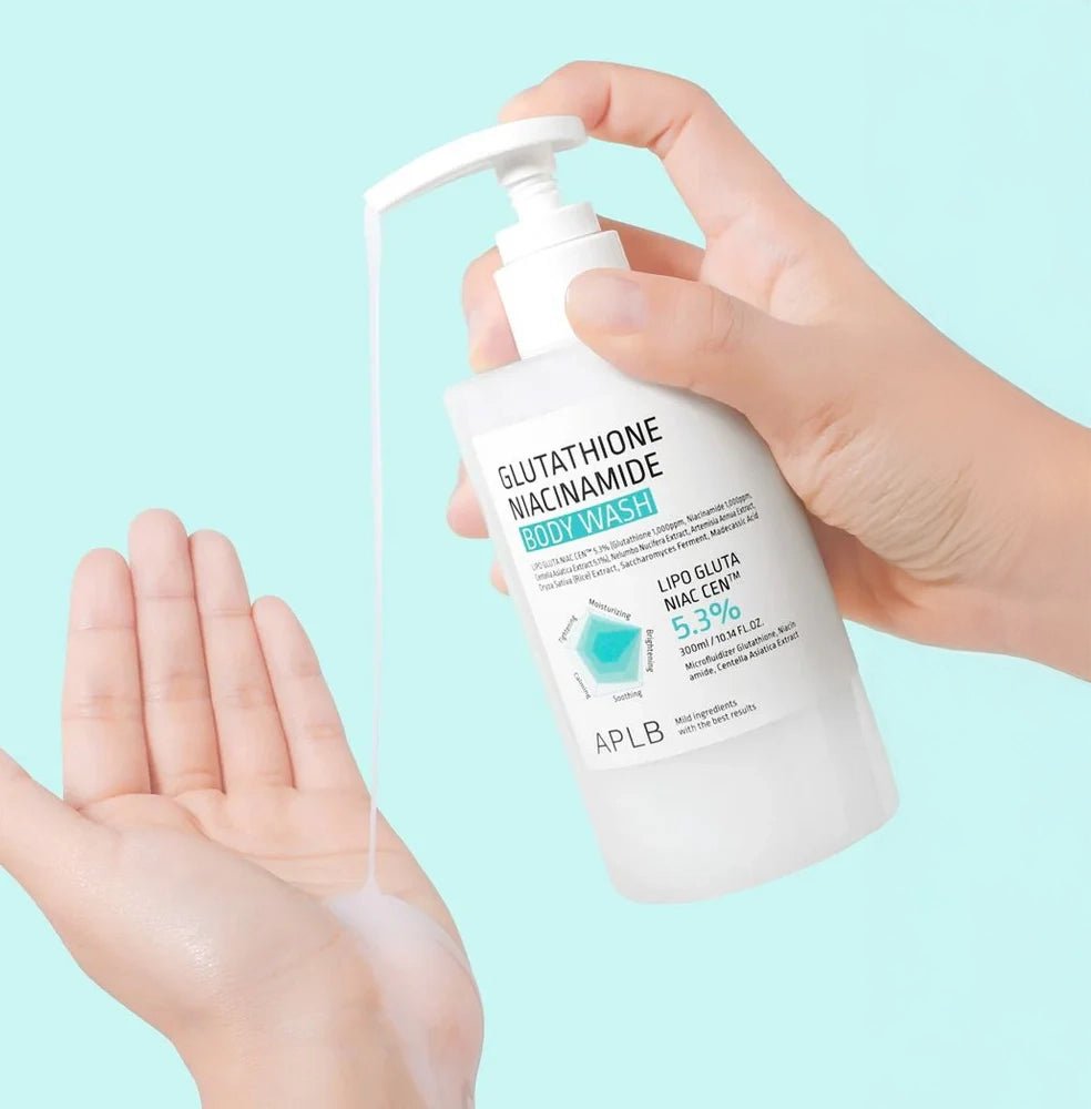glutathione aplb Niacinamide Body Lotion Strengthens the skins moisture barrier to maintain hydration after cleansing APLB Glutathione Niacinamide Body Wash