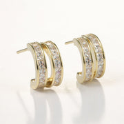 Arch14 Brilliant Double Channel - Set 18K Gold - Plated Huggie Earrings by Arch14 – Earrings