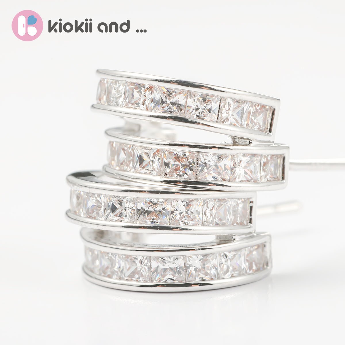 Arch14 Brilliant Double Channel - Set 18K White Gold - Plated Huggie Earrings by Arch14 – Earrings