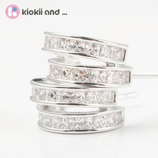 Arch14 Brilliant Double Channel - Set 18K White Gold - Plated Huggie Earrings by Arch14 – Earrings photo