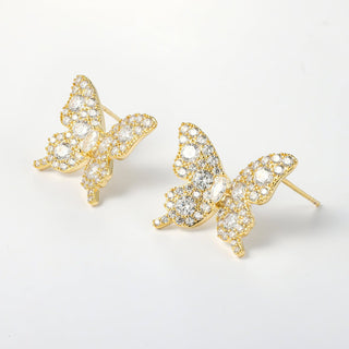 Arch14 Dazzling Butterfly Pavé 18K Gold - Plated Stud Earrings by Arch14 – Earrings photo