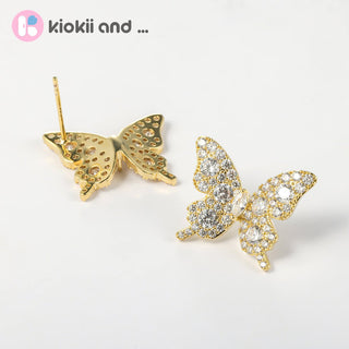 Arch14 Dazzling Butterfly Pavé 18K Gold - Plated Stud Earrings by Arch14 – Earrings photo