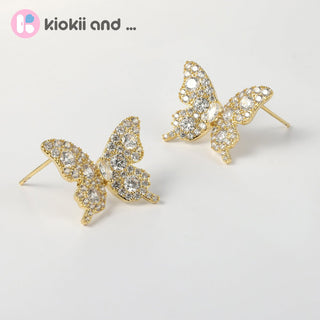 Arch14 Dazzling Butterfly Pavé 18K Gold - Plated Stud Earrings by Arch14 – Earrings photo