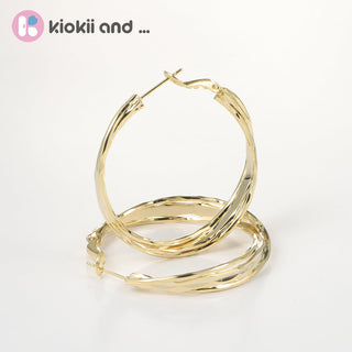 Arch14 Effortless Charm Sculpted 18K Gold - Plated Hoop Earrings by Arch14 – Earrings photo
