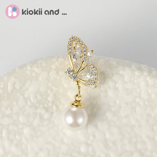 Arch14 Enchanted Wings & Pearl 18K Gold - Plated Drop Earrings by Arch14 – Earrings photo