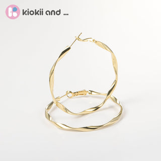 Arch14 Gilded Twist 18K Gold - Plated Hoop Earrings by Arch14 – Earrings photo