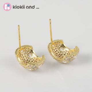 Arch14 Glittering Stardust Pavé 18K Gold - Plated Dôme Earrings by Arch14 – Earrings photo