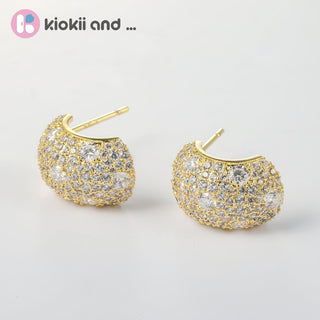 Arch14 Glittering Stardust Pavé 18K Gold - Plated Dôme Earrings by Arch14 – Earrings photo