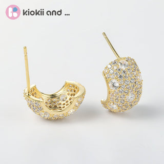 Arch14 Glittering Stardust Pavé 18K Gold - Plated Dôme Earrings by Arch14 – Earrings photo