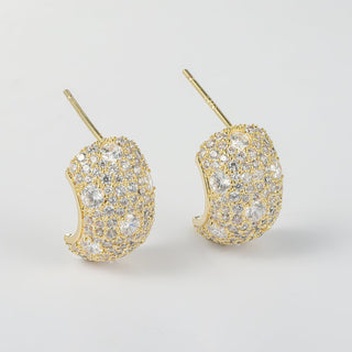 Arch14 Glittering Stardust Pavé 18K Gold - Plated Dôme Earrings by Arch14 – Earrings photo