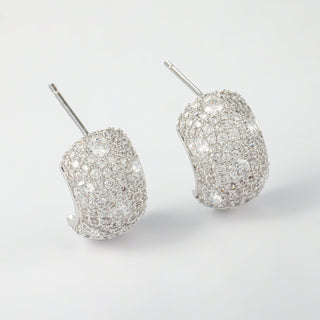 Arch14 Glittering Stardust Pavé Platinum - Plated Dôme Earrings by Arch14 – Earrings photo