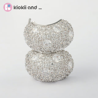 Arch14 Glittering Stardust Pavé Platinum - Plated Dôme Earrings by Arch14 – Earrings photo