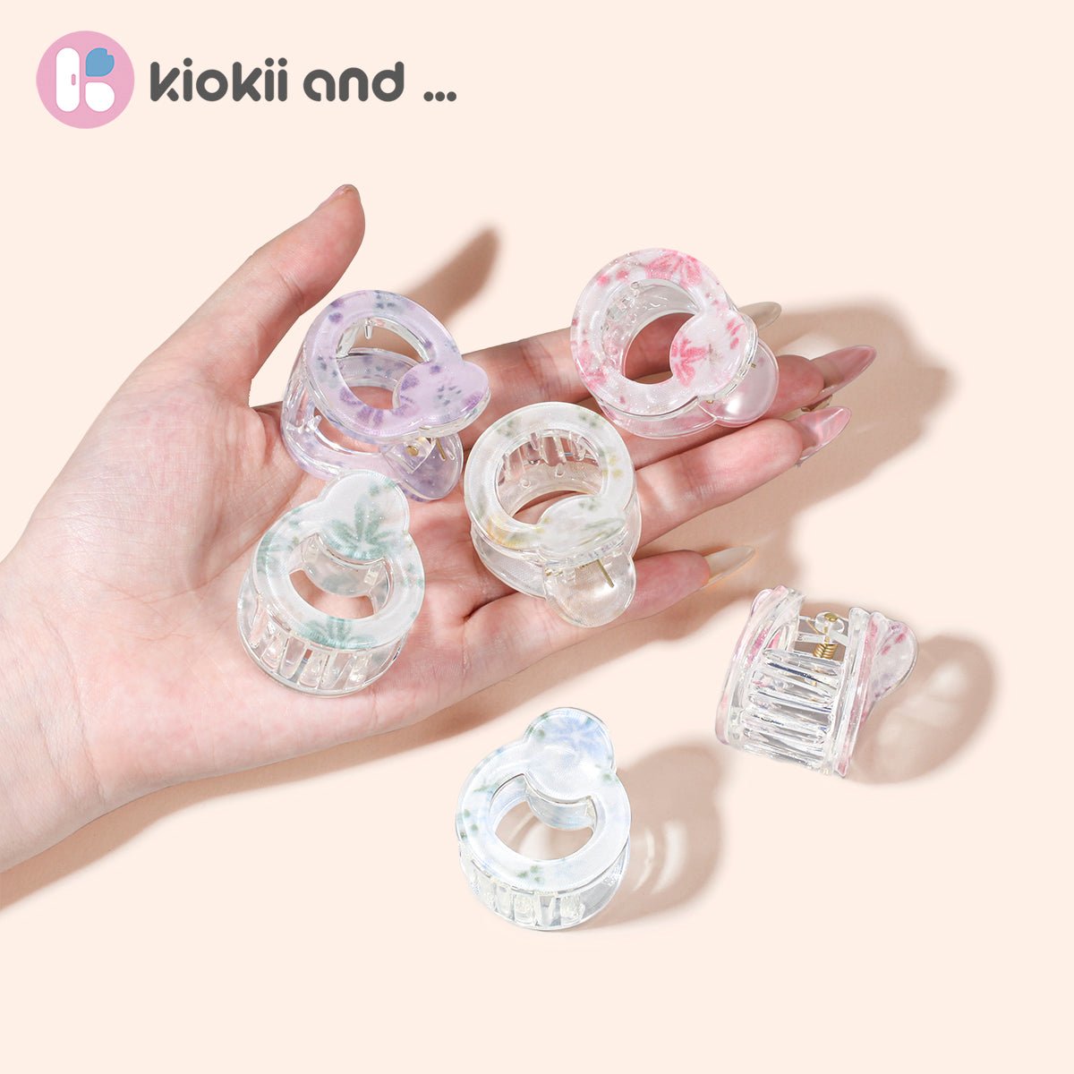 Arch14 Pastel Blossoms Mini Round Claw Clip 1pc by Arch14 – Hair Accessories