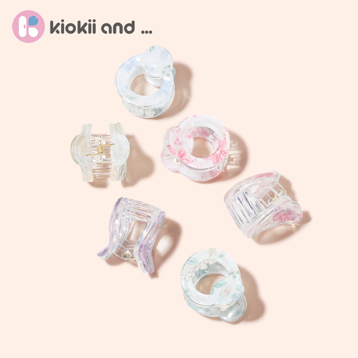 Arch14 Pastel Blossoms Mini Round Claw Clip 1pc by Arch14 – Hair Accessories