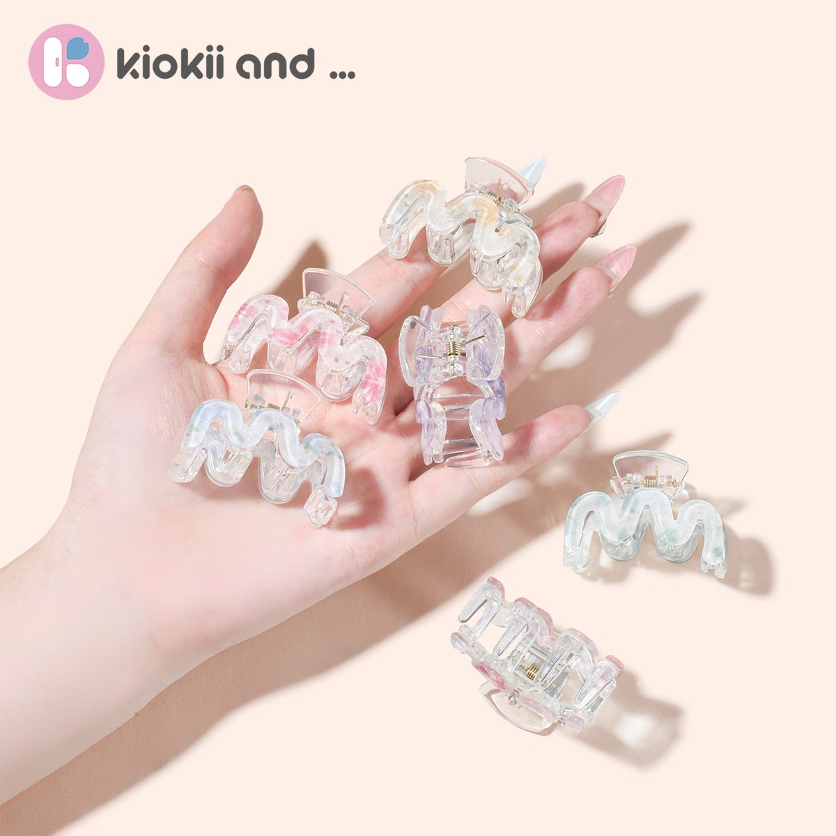 Arch14 Pastel Blossoms Mini Wave Claw Clip 1pc by Arch14 – Hair Accessories