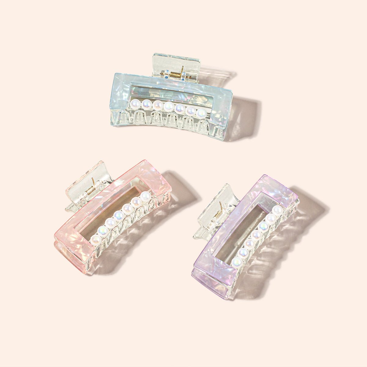 Arch14 Pearl Accent Rectangle Claw Clip 1pc by Arch14 – Hair Accessories