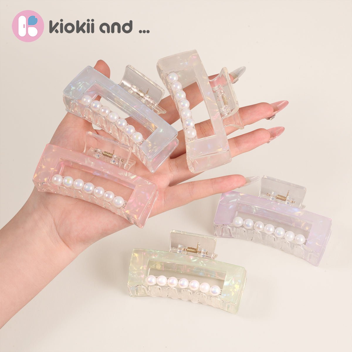 Arch14 Pearl Accent Rectangle Claw Clip 1pc by Arch14 – Hair Accessories