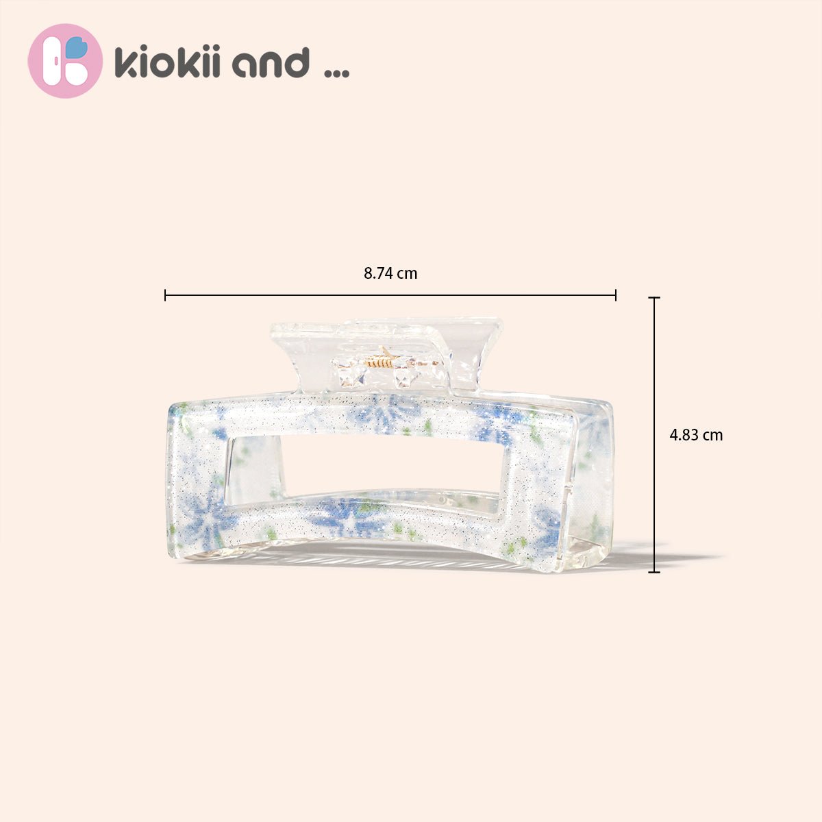Arch14 Printed Floral Rectangle Claw Clip 1pc by Arch14 – Hair Accessories