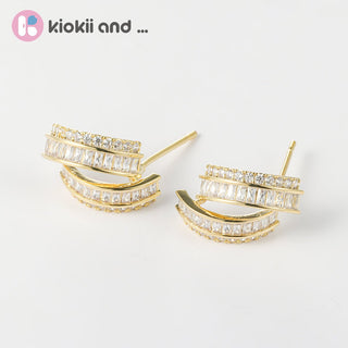 Arch14 Radiant Triple - Layer Baguette 18K Gold - Plated Stud Earrings by Arch14 – Earrings photo