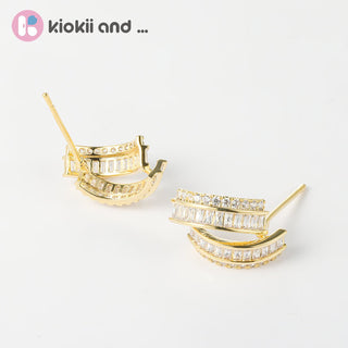 Arch14 Radiant Triple - Layer Baguette 18K Gold - Plated Stud Earrings by Arch14 – Earrings photo