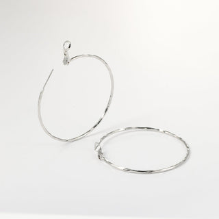 Arch14 Shining Ultra - Slim Hammered Silver Hoop Earrings by Arch14 – Earrings photo