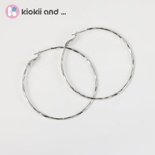 Arch14 Shining Ultra - Slim Hammered Silver Hoop Earrings by Arch14 – Earrings photo