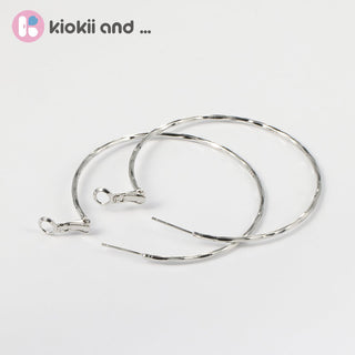 Arch14 Shining Ultra - Slim Hammered Silver Hoop Earrings by Arch14 – Earrings photo