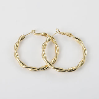 Arch14 Sophisticated Braided Loop 18K Gold Hoop Earrings by Arch14 – Earrings photo